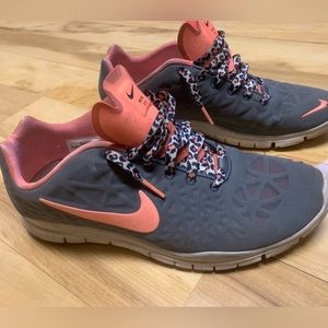 Nike Free TR Fit 3 - Women’s - Gray/Coral/ Leopard Laces - Size: 9.5